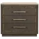 Monterey Hawthorne Dark and Beige 3 Drawer Travertine Top Nightstand