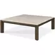 Monterey Hawthorne Dark and Beige Square Travertine Top Occasional Table Set