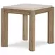 Monterey Hawthorne Light and Beige Square Travertine Top Lamp Table