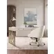 Marlowe Polished Limestone and Gold 56" Writing Desk