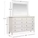 Whisperbay Sea Pearl and Driftwood 8 Drawer Dresser with Rectangular Mirror
