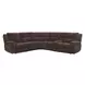 Bronco Plush Umber 6 Piece Modular Reclining Sectional with Console and USB Charging