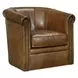 Axton Brown Swivel Leather Club Chair