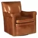 Jilian Warm Caramel Leather Swivel Club Chair