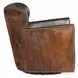 Kato Brown Leather Swivel Club Chair