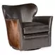 Kato Brown Leather Swivel Club Chair
