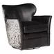 Kato Black Leather Swivel Club Chair