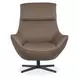 Hughes Brown Leather Swivel Chair