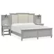 Glenbrook Pebble and Beige King Upholstered Wall Bed with 2 Nightstand and USB Charging