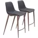 Magnus Black and Walnut Counter Height Stool Set of 2