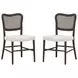 Cela Bisque And Matte Brown Oak Dining Chair Set Of 2