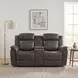 Centeroak Gray 74" Double Reclining Console Loveseat