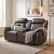 Centeroak Gray 74" Double Reclining Console Loveseat