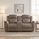 Centeroak Sandy Brown Double Reclining Loveseat With Center Console