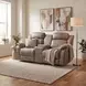 Centeroak Sandy Brown Double Reclining Loveseat With Center Console