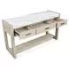 Northcrest Gallery Buff and Antique Silver Rectangular Marble Top Sofa Table