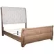 Coventry Hall Pecan King Upholstered Sleigh Bed