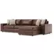Nest Brown Leather Modular Sectional with Chaise and Pillows