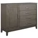 Cascade Sable 4 Drawer Door Garrison Bureau with Rectangular Landscape Mirror
