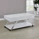 Zena White Rectangular Lift Top Cocktail Table with Casters