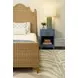 Blair Blue Dyed Square 1 Drawer Glass Top Side Table