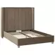 Chandler Caramel and Natural Gray Oak California King Upholstered Panel Bed