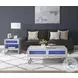 Indira Glossy White And Chrome Coffee Table With LED Light