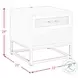 Indira Glossy White End Table With LED Light