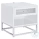 Indira Glossy White End Table With LED Light