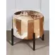 Charleston Brown Cowhide Leather Round Ottoman