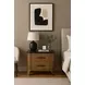Blue Mallee Brown and Black 2 Drawer Stone Top Nightstand with USB Charging