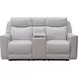 Chester Denisa Soft White Leather 76" Power Reclining Console Loveseat with Power Lumbar and USB Charging