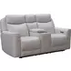 Chester Denisa Soft White Leather 76" Power Reclining Console Loveseat with Power Lumbar and USB Charging