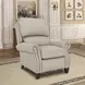 Churchill Cashmere Stone Leather Push Thru The Arms Recliner with Nailhead Trim