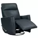 Rovelle Abby Navy Leather Manual Swivel Glider Recliner