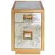 Cisco Gold Leaf Rectangular 2 Drawer Side Table