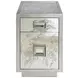 Cisco Silver Leaf Rectangular 2 Drawer Side Table