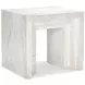 Aries White Marble Rectangular End Table
