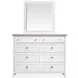 Windmill Harbour White Whisp and Sand 8 Drawer Dresser with Rectangular Mirror