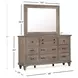 Lancaster Dovetail Gray 9 Drawer Dresser with Rectangular Mirror