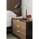 Pinstripe Dark Chocolate and Rich Walnut Queen Canopy Bed