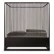 Pinstripe Dark Chocolate and Rich Walnut Queen Canopy Bed