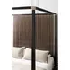 Pinstripe Dark Chocolate and Rich Walnut Queen Canopy Bed