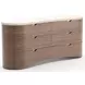 Fleur Porcini and Travertine 6 Drawer Dresser