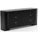 Overlap Piano Black and Nero Marquina 6 Drawer Dresser