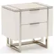 Wish You Were Here Sandstone Almond Milk and Whisper of Gold 2 Drawer Nightstand