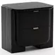 Overlap Piano Black and Nero Marquina 2 Drawer Small Nightstand
