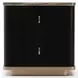 Rhythm Black Stained Ash and Neutral Metallic 2 Drawer Small Nightstand with Travertine Top