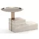 Overlap Travertine and Whisper of Gold Nightstand Base