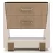 Counter Balance Chocolate Koto and Cloud 2 Drawer Small Nightstand with Glass Top